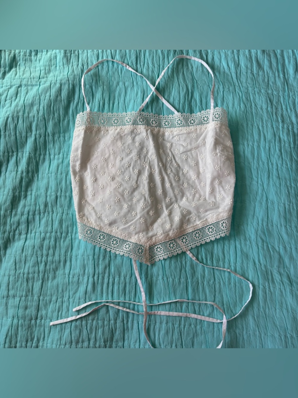 Lovers + Friends White Floral Crop Top Medium